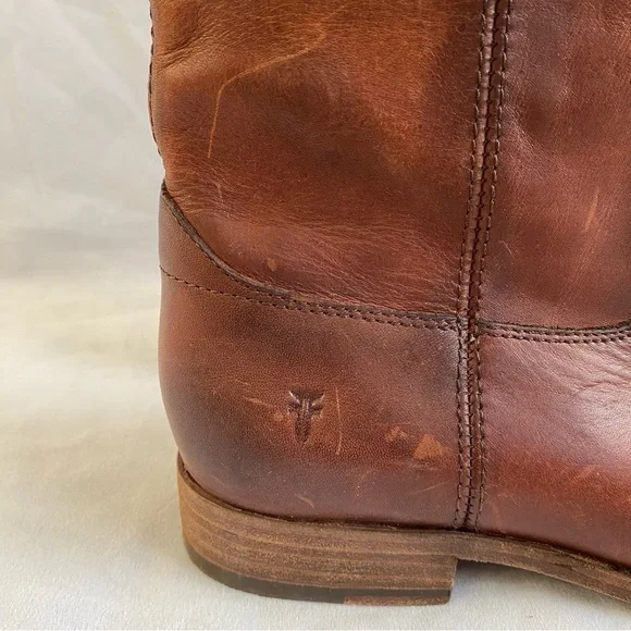 Frye Melissa 2-Button Cognac Leather Boot - Picture 9 of 12
